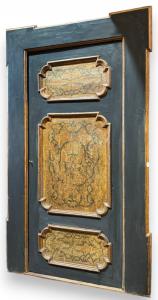 PTL447 - Porta laqueada e pintada com moldura, época de 1700, medidas da abertura cm L 93 x A 216